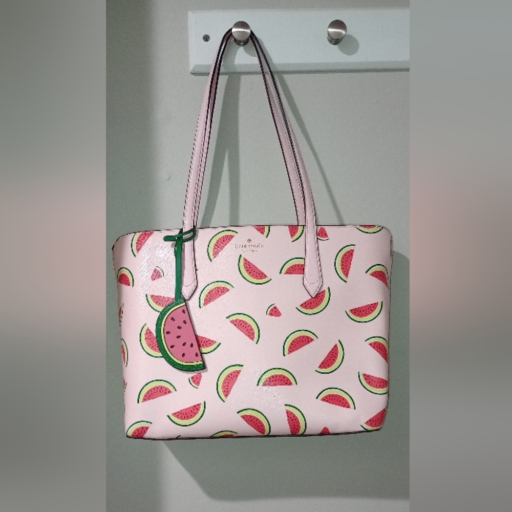 Kate Spade Marlee Watermelon Party Tote EUC & Large Slim Bifold Wallet NWT
